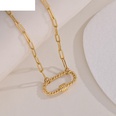 fashion hollow heartshaped necklace pendant titanium steel clavicle chainpicture8